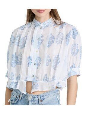 NWOT Alix of Bohemia Rhiannon Quince Blue shirt - L